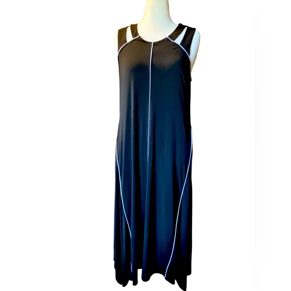 Rafaella Black and White Open Back Maxi Dress L